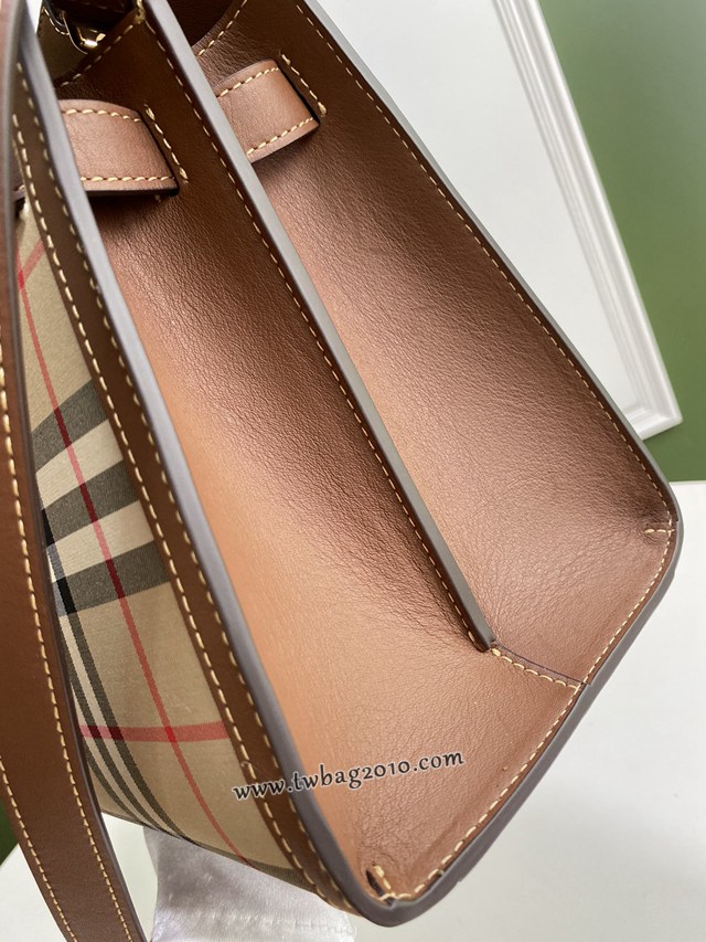 Burberry專門店新款大號Title泰爾勒手袋 巴寶莉Vintage復古格紋手提肩背女包 yxb1154